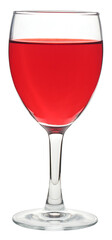 glass of red wine isolated background, drink or juice in a glass, close-up of beverage isolated on white background
