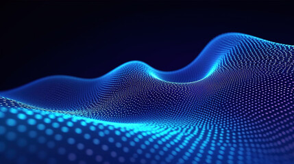 Dot blue wave light screen gradient texture background. Abstract technology big data digital background. 3d rendering, hi-tech background design for brochures, flyers, magazine, business card, banner