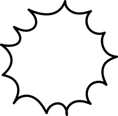 speech bubble line frame, comic label, balloon chat, think