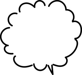 speech bubble line frame, comic label, balloon chat, think