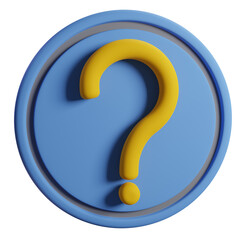 3D blue question icon illustration
