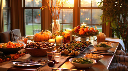 Obraz na płótnie Canvas Thanksgiving holiday celebration food