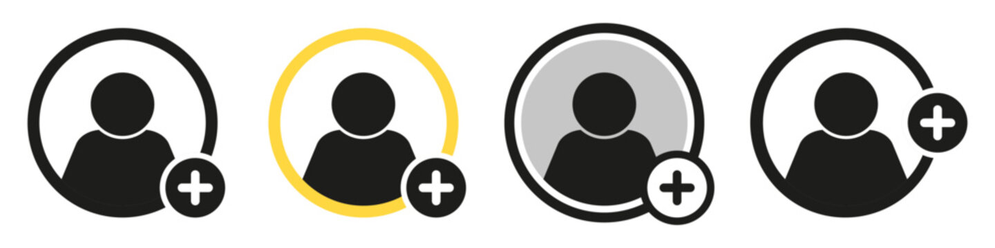 Add a friend - vector web button collection. User interface button for social app.