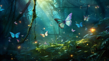 Fairy Butterflies In Mystic Forest