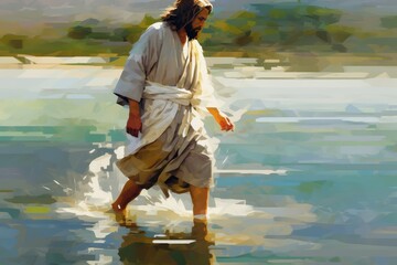 Jesus Walking on the Water, generative AI