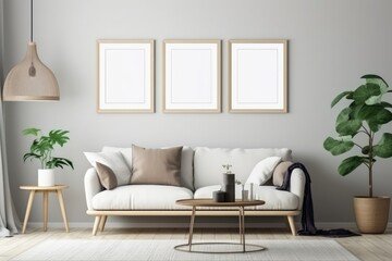 Inspiring Interior Mockups with Empty Frames, generative AI