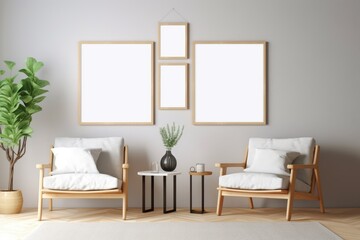 Inspiring Interior Mockups with Empty Frames, generative AI