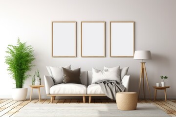 Inspiring Interior Mockups with Empty Frames, generative AI