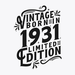 Naklejka premium Vintage Born in 1934, Born in Vintage 1934 Birthday Celebration