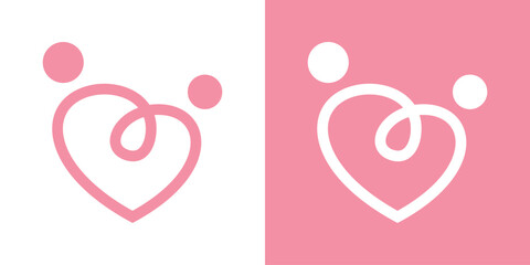 logo design love people icon vector health care