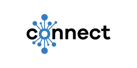 Fototapeta na wymiar logo design connection vector technology modern