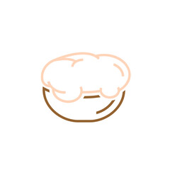 Yeast dough in a bowl. Editable vector illustration