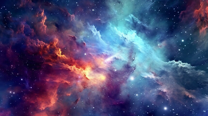 Obraz na płótnie Canvas Colorful space galaxy cloud