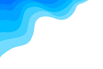 Blue Wave Water Element Vector Background Corner Curve Border Frame Corner Wallpaper Presentation Education Business Design Ocean Sea Layers Overlap Gradient Flat Normal Simple