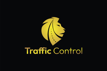 traffic control iconic logo design template