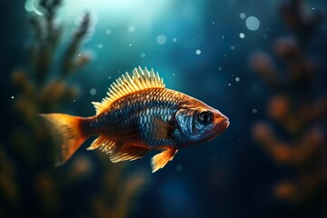 Fototapeta premium Fish under the water created with Generative AI technology