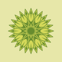 green mandala with flower concept