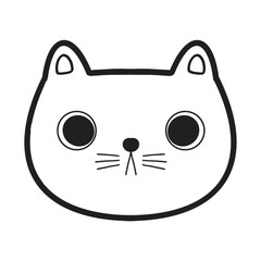 cat face funny ,Face Cat Doodle Art, set of head lovely cats , sketch for coloring book.	