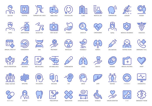 Medical Blue Icons Set
