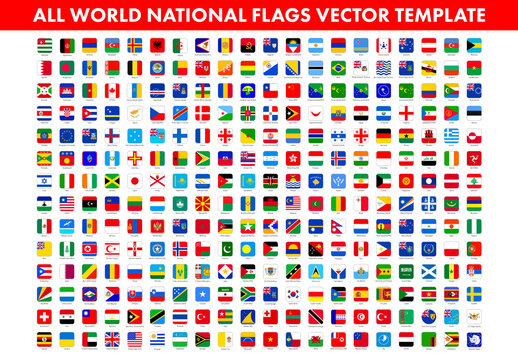 World Square National Flags Set