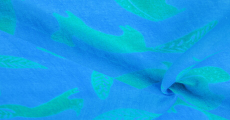 Texture, background, pattern, decor, modern, textile, art, design, thin blue cotton fabric with a...