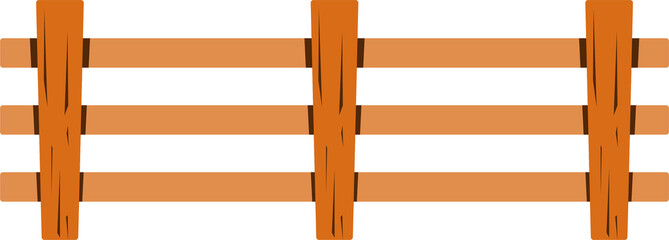 Wooden wall or wooden fence, flat style