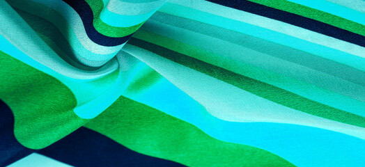 Texture, pattern, background, collection, silk fabric, striped fabric blue and azure green white...