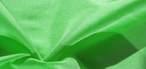 Texture, background, pattern, Silk fabric, forest green. The photo is intended for, interior...