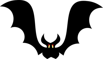 Bat silhouette on transparent background. Halloween horror idea. vector illustration