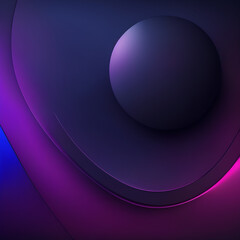 abstract background with circles - Dark Purple and Black Circle Background - Generative AI