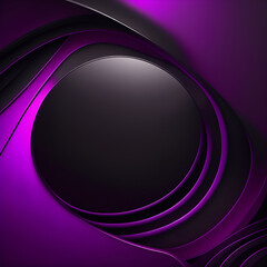 abstract background with glowing lines - Dark Purple and Black Circle Background - Generative AI