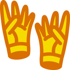 Illustration of gloves cute cartoon vector