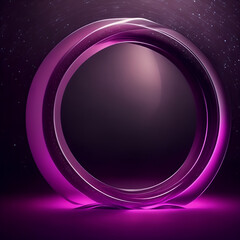 abstract purple background with glowing circles - Dark Purple and Black Circle Background - Generative AI