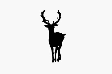 deer silhouette vector on white background