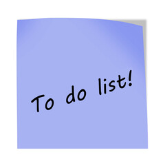 To do list 3d illustration post note reminder on white with clipping path