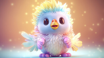 Fototapeta premium 3d bird cartoon. 3d creatures
