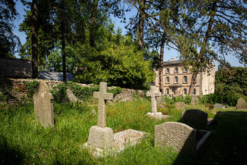old stone cross in the cemetery