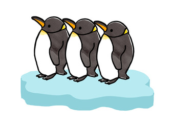 ペンギンの群れのイラスト