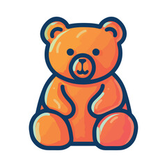 Cute teddy bear sitting on nature background