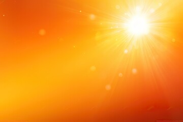 Sunny background, orange sun with lens flare. Generative AI