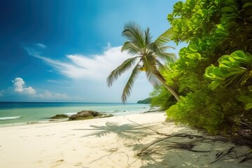 Fototapeta na wymiar Free photo beautiful nature tropical beach. Generative AI