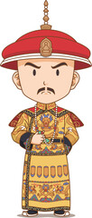 Cartoon Character of Qing dynasty emperor of China.