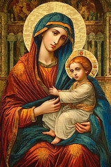 Biblical representation of jesus christ in Byzantine art. AI generativ.. © Dar1930