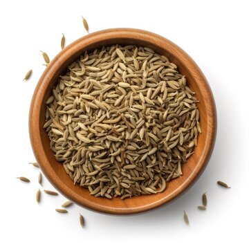 Cumin seeds isolated on white background. Generative AI
