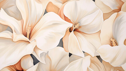 Abstract pattern depictions of flowers and natural forms