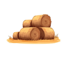 farm, stack of bale hay