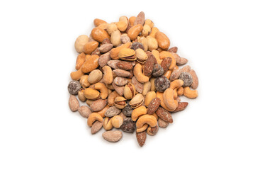  A group of almonds, pistachios, walnuts, macadamia, cashews.