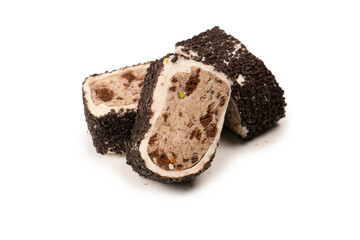 Sweet roll with chocolate and nuts, turkish sweets.