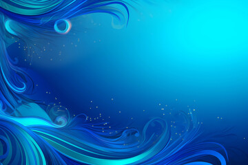 Fototapeta na wymiar Abstract glams cerulean blue wallpaper background with copyspace. Generative ai.