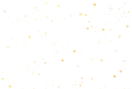 背景素材_水彩の星_オレンジ